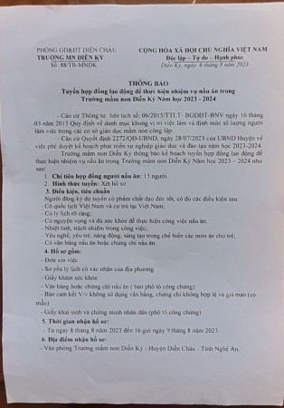 Thong bao tuyen hop dong nau an