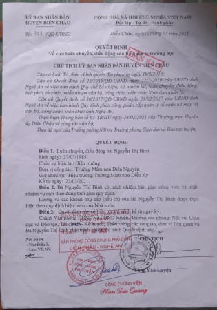 QĐ điều động  Binh
