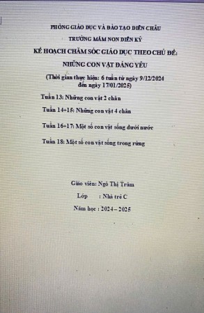 KHCSGD TRẺ C ĐỘNG VẬT