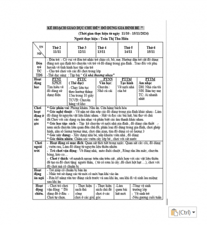 khgd gia đình tuần 9