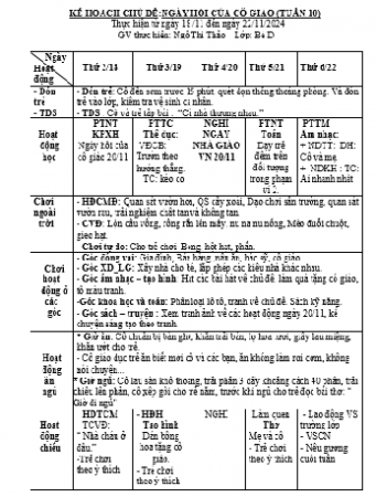 khgd tuần 10, ngày hội của cô giáo,