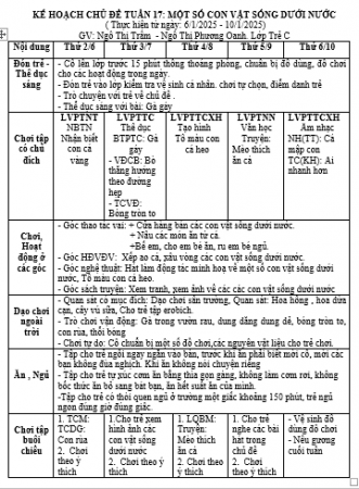 KH Tuần 17  Trẻ C
