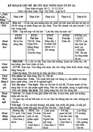 KHGDCĐ NHÁNH TUẦN 13