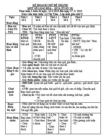 KH Tuần 18   Nhỡ C