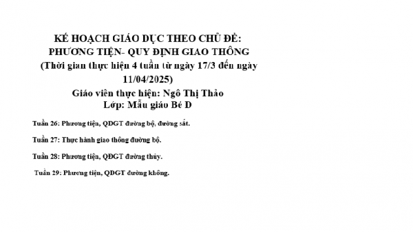 KHVSDD  KHGDCĐ GIAO THÔNG