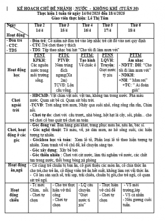 KH TUẦN 30