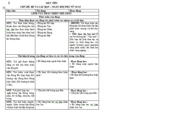 Mục tiêu chủ đề bản thân lớp lớn C Hoài