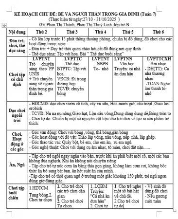 tuần 7   bé và gia đình