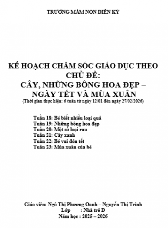 KH GDVS THỰC VẬT