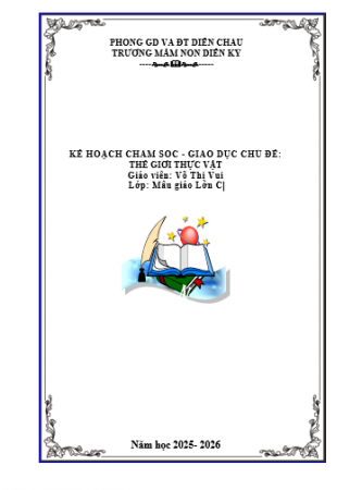 KHCSGD CĐ THỰC VẬT- Lớn C- Vui