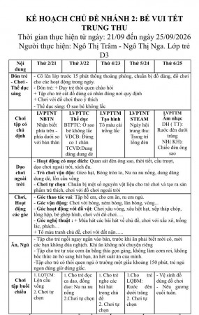 KHT2 Bé vui tết trung thu TRẺ D3 TRÂM