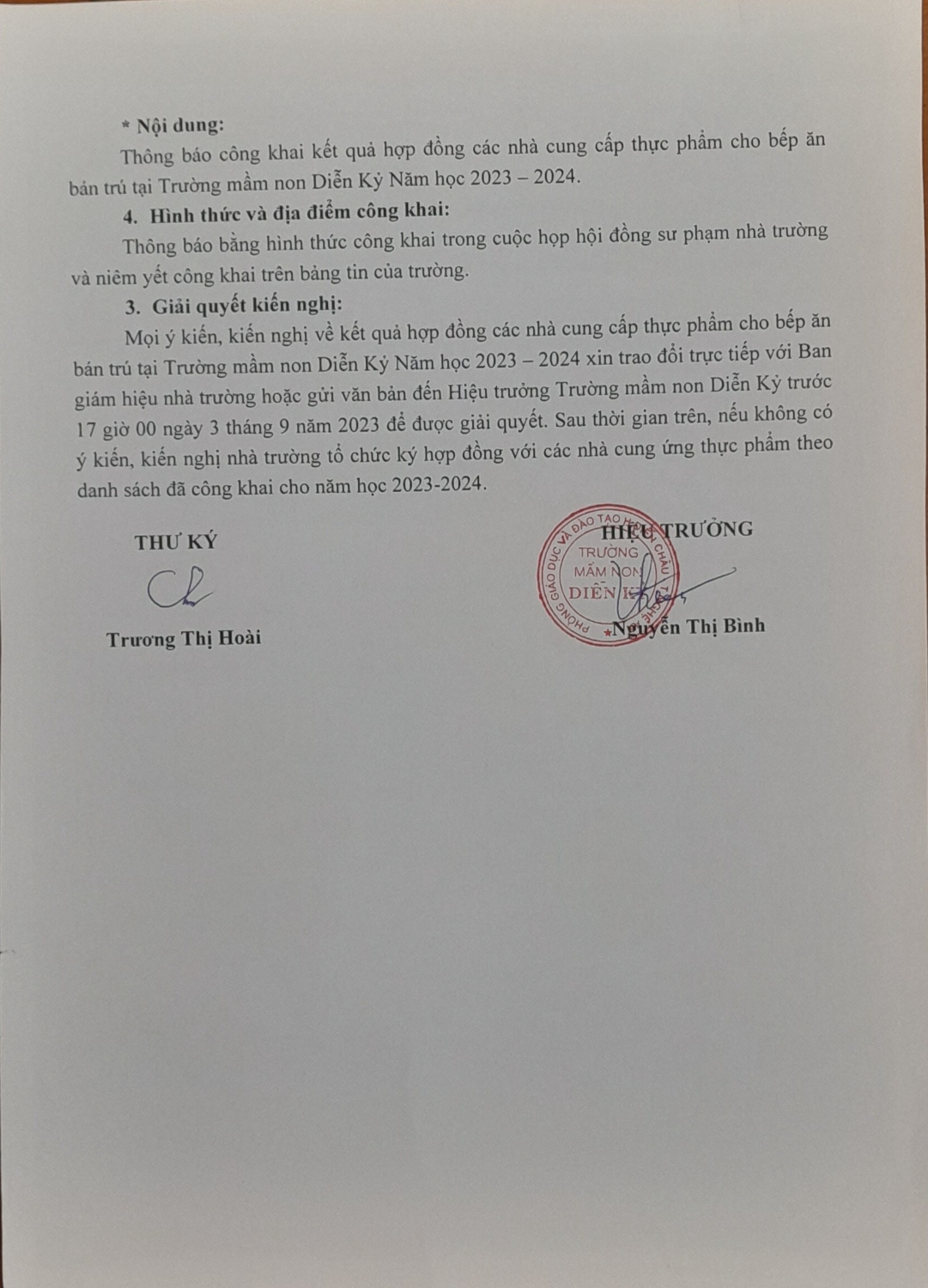 thong bao cong khai ket qua hop dong cac nha cung cap thuc pham 2