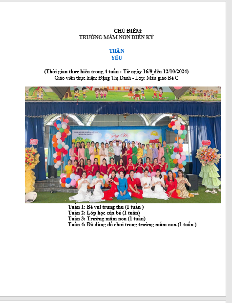 KHGD Trường mầm non