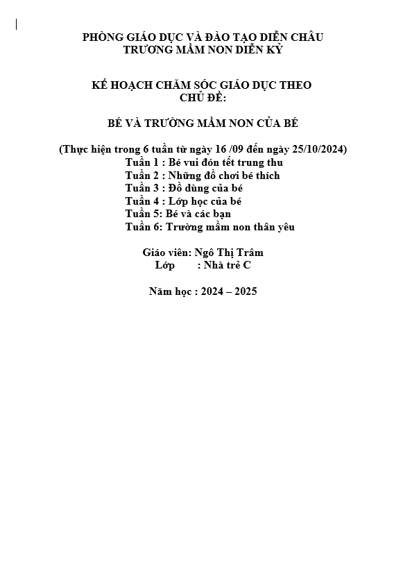 KHGD  bé và các bạn  TR