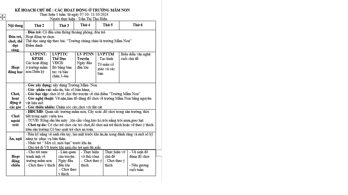 KH T4 MAM NON NHỠ H HIỀN