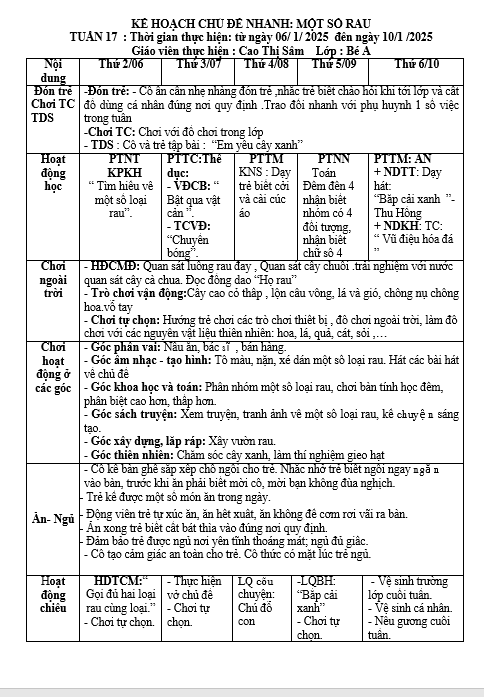 KH TUẦN 17 SÂM