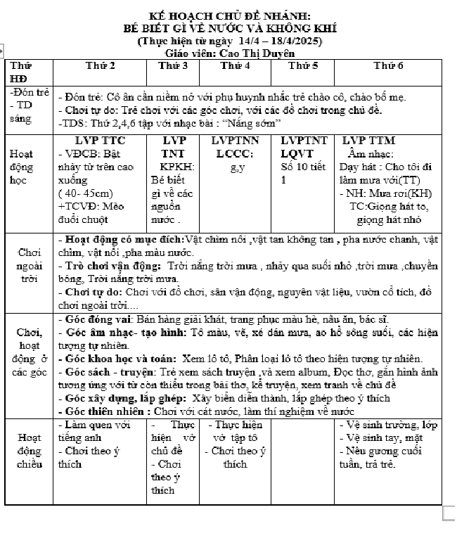 Nước và httn tuần 30 duyên