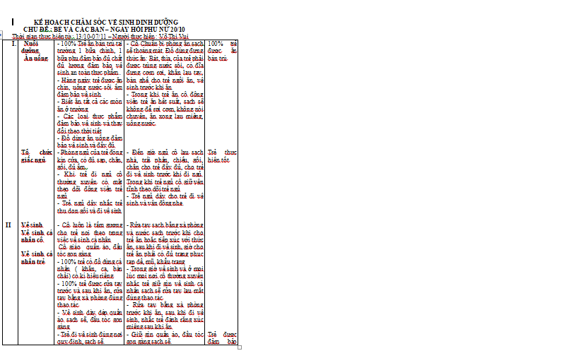 KHCS VỆ SINH DINH DƯỠNG