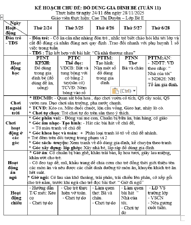 KHT gia đình tuần 11 Duyên