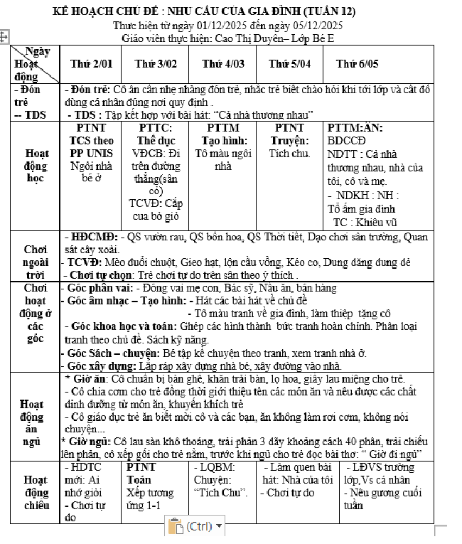 KHT gia đình tuần 12 Duyên