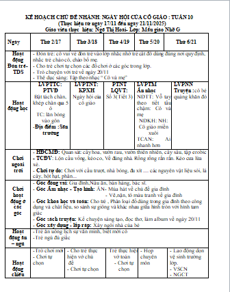 KHT NGÀY HỘI CỦA CÔ GIÁO  tuan 10
