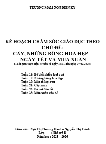 KH GDVS THỰC VẬT