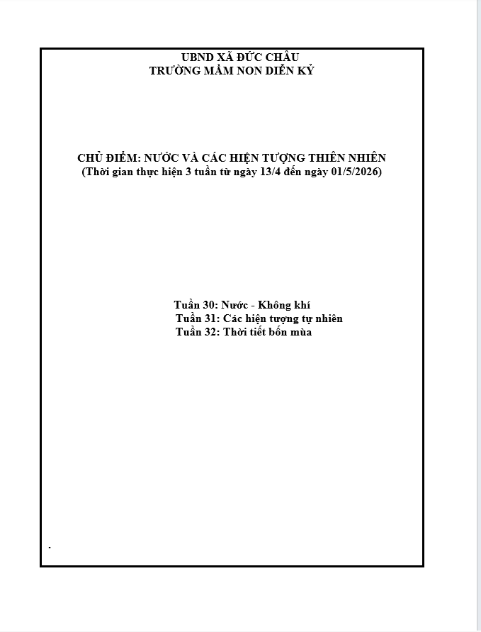 CHỦ ĐỀ HIỆN TƯỢNG TỰ NHIÊN