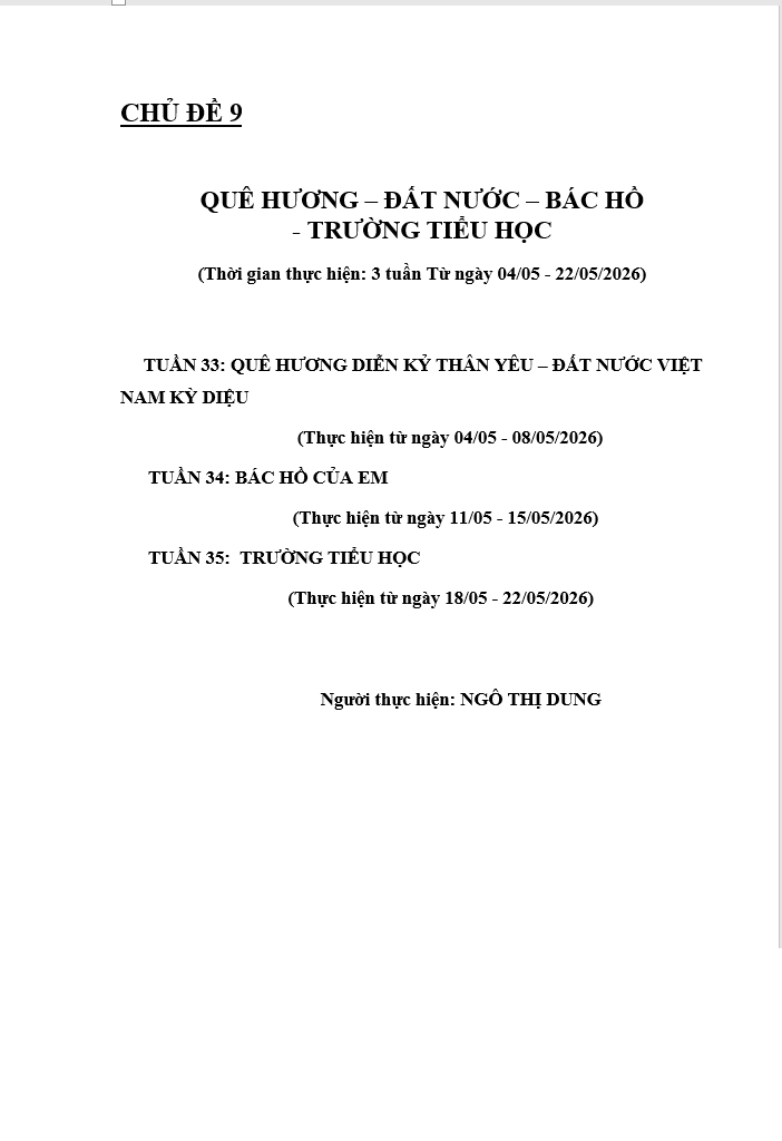 CHU ĐỀ QHĐNBHTTH