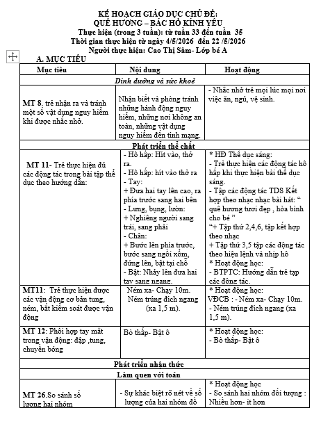 KHCSGD BÁC HỒ SÂM