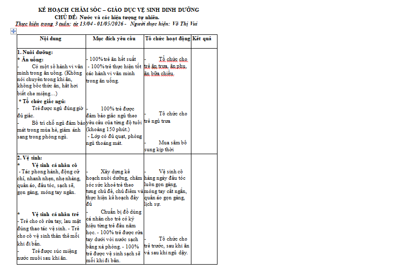 KHCSGD VSDD CHỦ ĐÊ NƯỚC VÀ CÁC HIỆN TƯỢNG TỰ NHIÊN