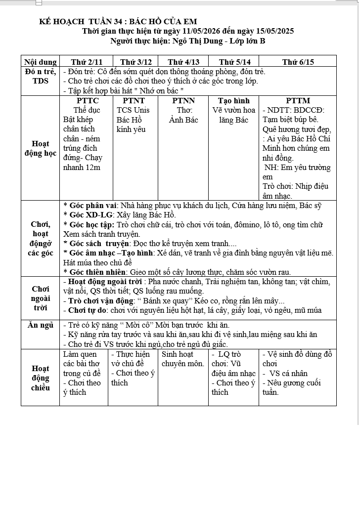 KHT 34. BÁC HỒ CỦA EM. LỚN B. DUNG