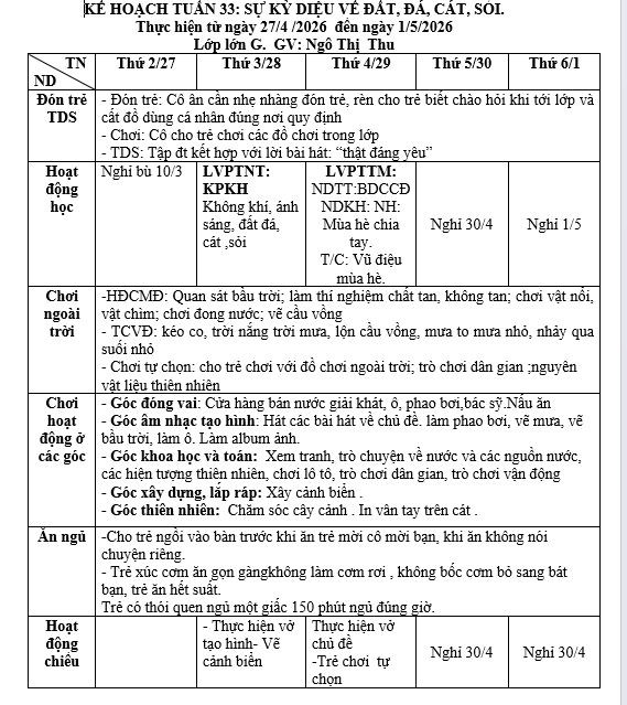KHT 32 CHỦ ĐIỂM NƯỚC HTTN. LỚN G CÔ THU