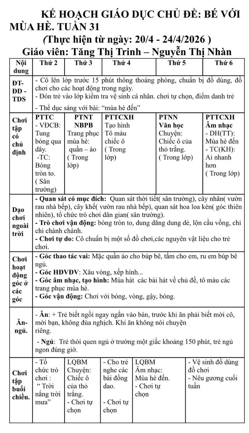 Tuần 31
